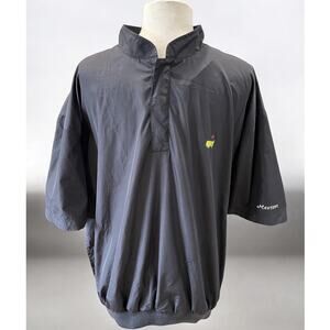 Masters Collection 1/4 Button Pullover Windbreaker Jacket Men’s XL Black Golf
